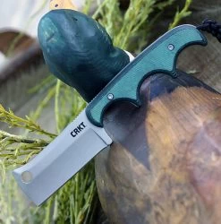 CRKT Minimalist Cleaver, 2.131" 5Cr15MoV Bead Blast Blade, Polised Rasin Infused Fiber Handle