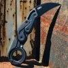 CRKT 4040 PROVOKE Kinematic, 2.41" D2 Black Karambit Blade, Black Aluminum Handle