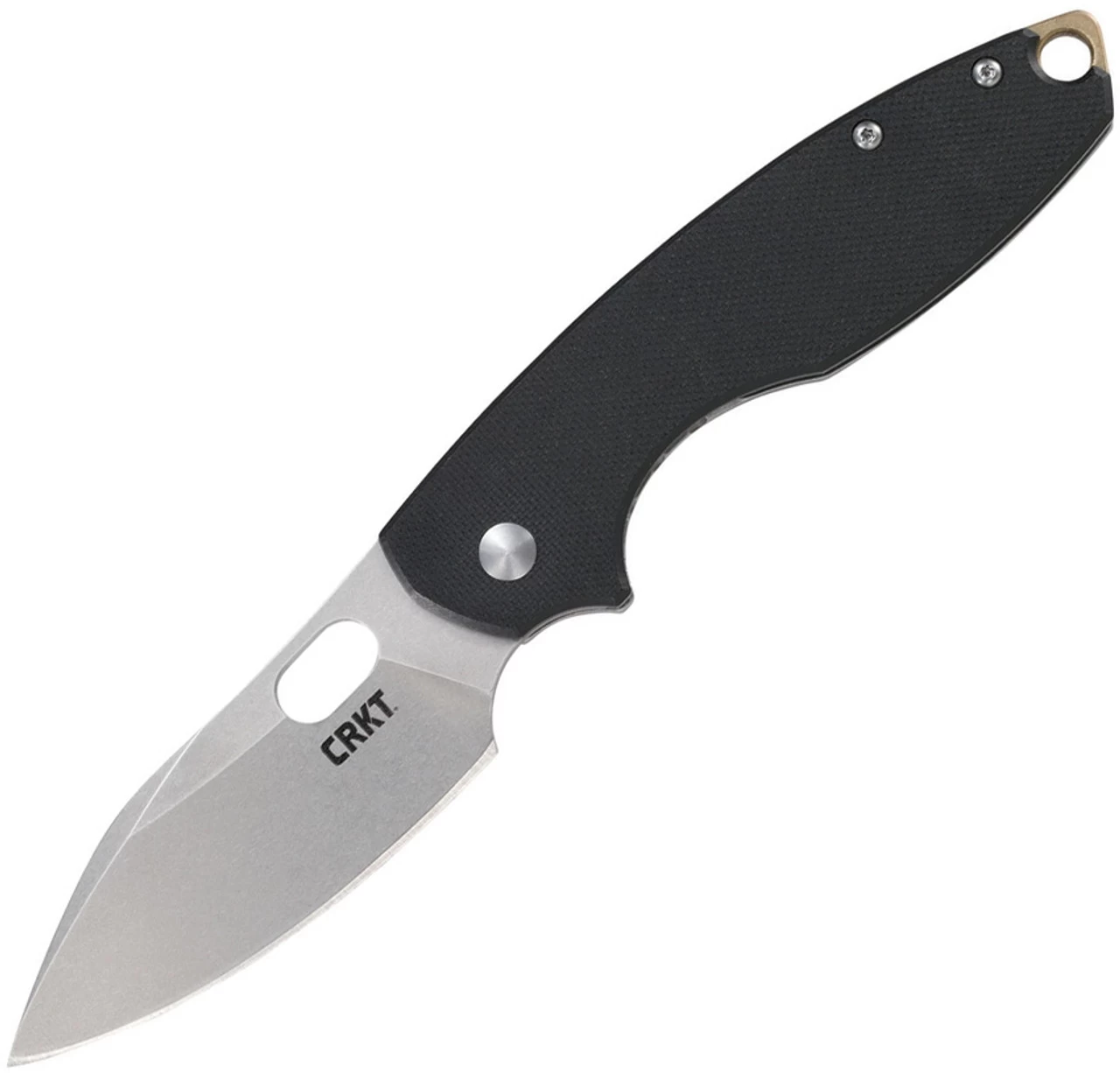 CRKT 5317D2 Pilar III Folding Knife, 2.97" D2 Stonewashed Plain Blade, Black G-10/ Stainless Steel Handle