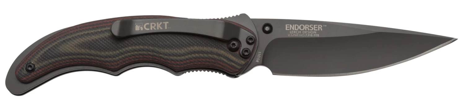 CRKT Endorser, 3.18" Black Assisted Blade, G10 Handle - 1105K - Image 6