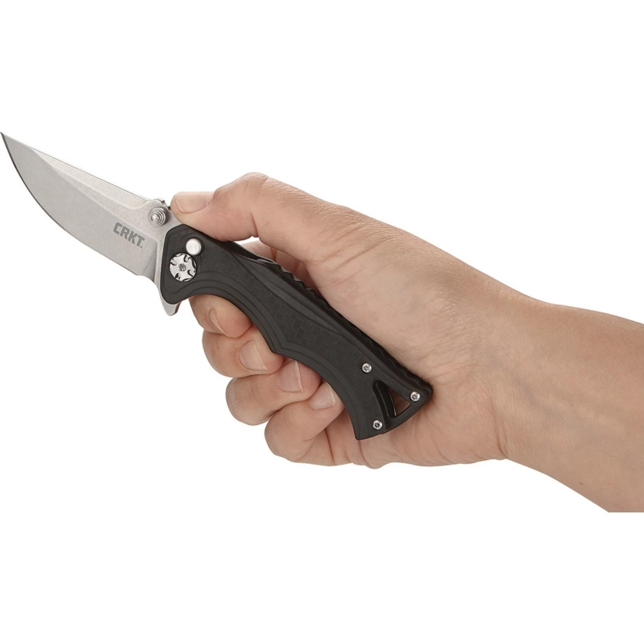 CRKT BT Fighter Button Lock CR5220, 2.856" 8Cr13MoV Plain Blade, Glass Reinforced Nylon Handle - Image 3