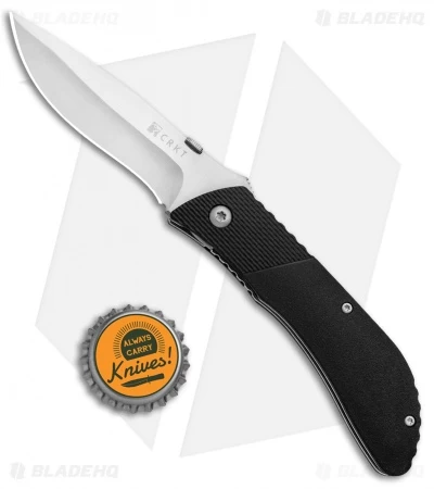 CRKT B.U.L.L. Front Flipper Liner Lock Knife Black Zytel (3" Satin) 6562 - Image 4