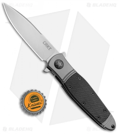 CRKT Bombastic Frame Lock Knife Black GFN (3.3" Satin) K340KXP - Image 4