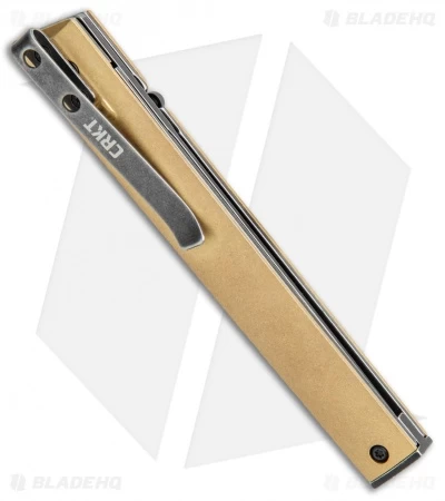 CRKT CEO Liner Lock Blade HQ Exclusive Knife Brass (3.11" Black Stonewash D2) - Image 3