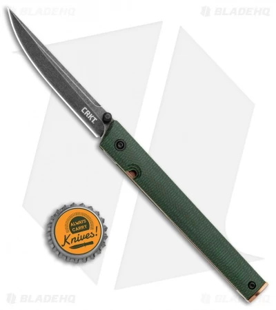 CRKT CEO Liner Lock Knife Green Micarta (3.1" Smokewash D2) BHQ Exclusive - Image 4