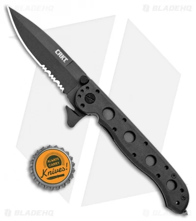 CRKT Carson M16-13ZLEK E.R. Spear Point Flipper Knife Zytel (3.375" Black Serr) - Image 4