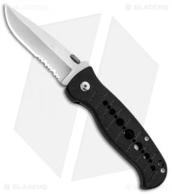 CRKT Crawford Falcon Liner Lock Knife Black Zytel (3" Satin Serr) 6242