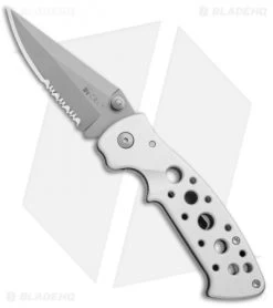 CRKT Crawford Kasper Professional Liner Lock Knife Silver (3.75" Gray Serr) 7728