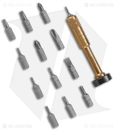 CRKT Wu Hex Bit Driver Tool Roll - Leather/Brass 9911 - Image 2