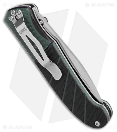 CRKT Ignitor Spring Assisted Knife Black & Green G-10 (3.38" Satin Serr) 6855 - Image 3