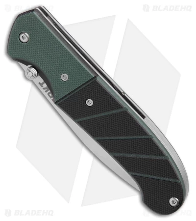 CRKT Ignitor Spring Assisted Knife Black & Green G-10 (3.38" Satin Serr) 6855 - Image 2