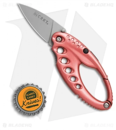 CRKT Lumabiner Pink Liner Lock Knife W/ L.E.D Light (1.6" Bead Blast) - Image 4