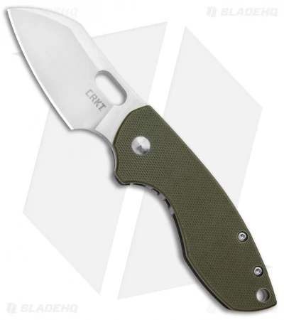CRKT Pilar Frame Lock Knife OD Green G-10 (2.4" Satin D2) 5311D2D