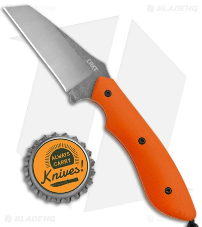 CRKT S.P.I.T. Knife Small Pocket Inverted Tanto Orange G-10 (2.15" Stonewash) - Image 4