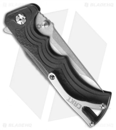 CRKT Tighe BT Fighter Plunge Lock Knife Black GFN (3.6" Stonewash) 5225 - Image 2