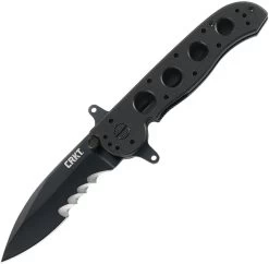 CRKT M21 Linerlock Veff CRM2112SFG, 3.113" 1.4116 Combo Blade, Black G10 Handle