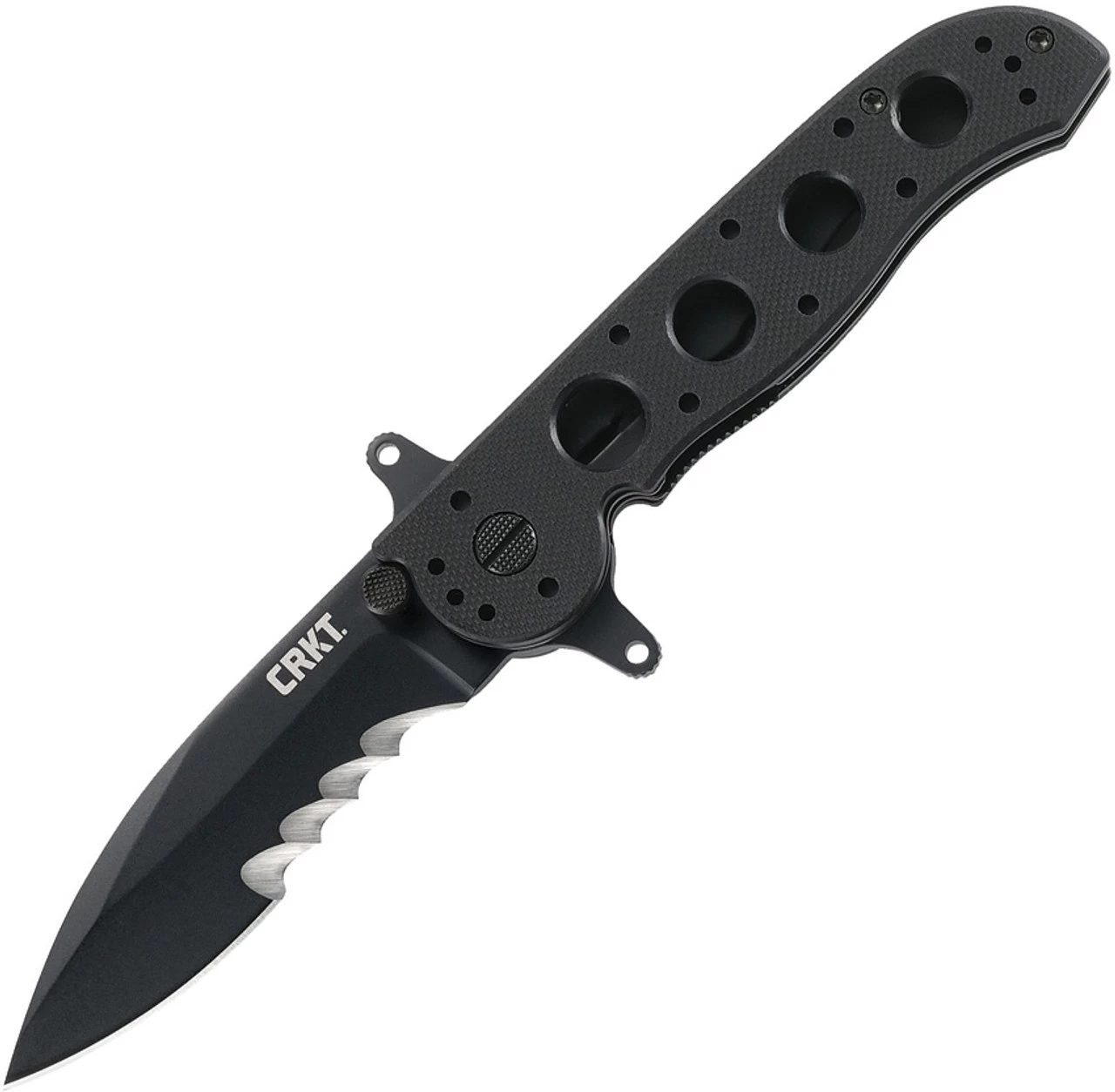 CRKT M21 Linerlock Veff CRM2112SFG, 3.113" 1.4116 Combo Blade, Black G10 Handle