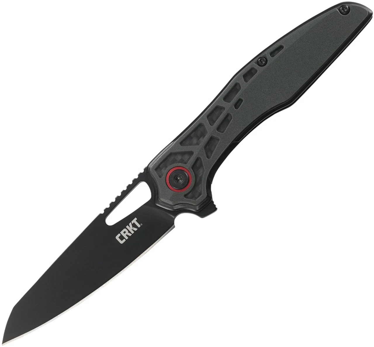CRKT Thero Linerlock CR6290, 3.083" 8Cr14MoV Plain Blade, Black Glass Reinforced Nylon Handle