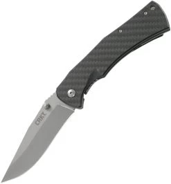 CRKT Xan Framelock CR2085, 3.666" 1.4116 Plain Blade, Carbon Fiber Black G10 Handle Base W/ Bead Blast Finish On The Back