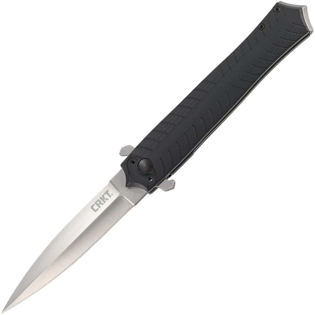 CRKT Xolotl Linerlock CR2265, 3.643" 1.4116 Plain Blade, Black G10 Handle