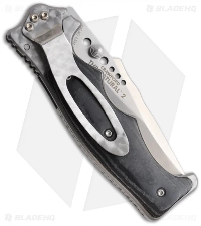 CRKT The Natural 2 Spring Assisted Knife Black Micarta (3.25" Satin Plain) 7080M - Image 2