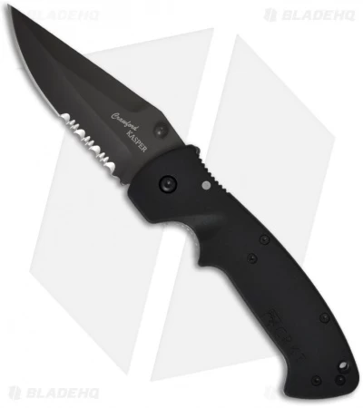 CRKT Crawford Kasper Liner Lock Knife (3.75" Black Serr) 6783Z