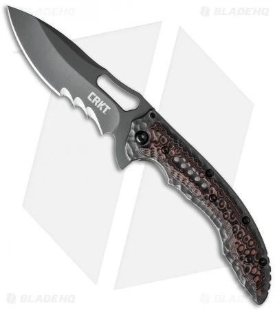 CRKT Ikoma Fossil Small Frame Lock Knife (3.41" Gray Serr) 5461