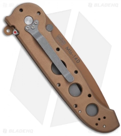 CRKT Carson M16-14D Desert Camo Tanto Flipper Knife Aluminum (3.875" Tan Serr) - Image 2