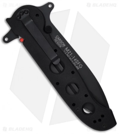 CRKT Carson M21-14SFG Special Forces G-10 Folding Knife (3.875" Black Serr) - Image 2
