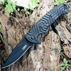 CRKT 2037 Acquisition Folder, Pat & Wes Crawford, Black Plain Edge