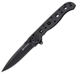 CRKT M16-01KS EDC Spear Point, 3" 8Cr13MoV SS Plain Blade, Black Aluminum Handle