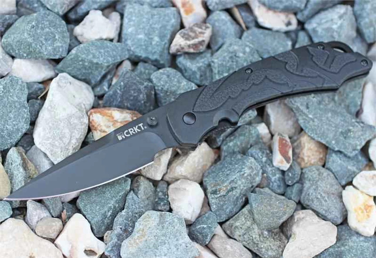 CRKT 1100 Moxie™, 3.3" 8Cr14MoV Plain Blade, Textured TPE Handle