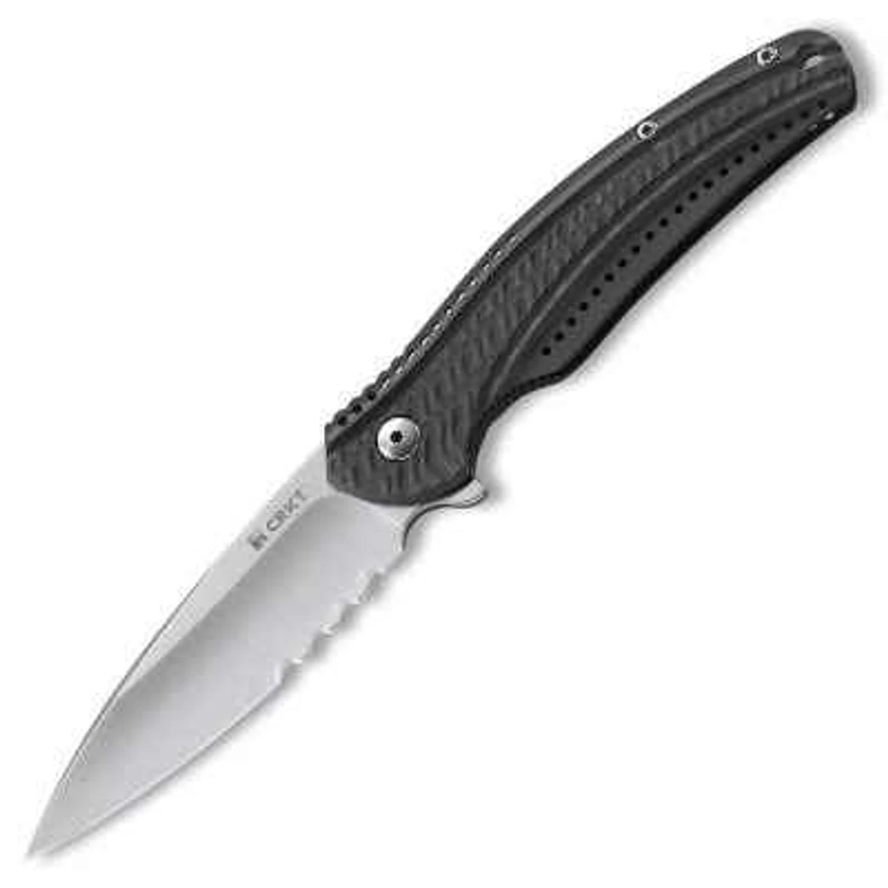 CRKT Columbia River Ripple, Stainless Grey Handle, Combo Edge