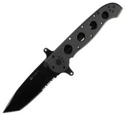 CRKT M16-14SF Special Forces, 4" AUS8 Combo Tanto Blade, Black Aluminum Handle