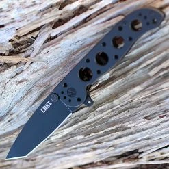 CRKT M16-02KS Framelock Tanto, 3.05" 12C27 Sandvik Plain Blade, Black Stainless Handle